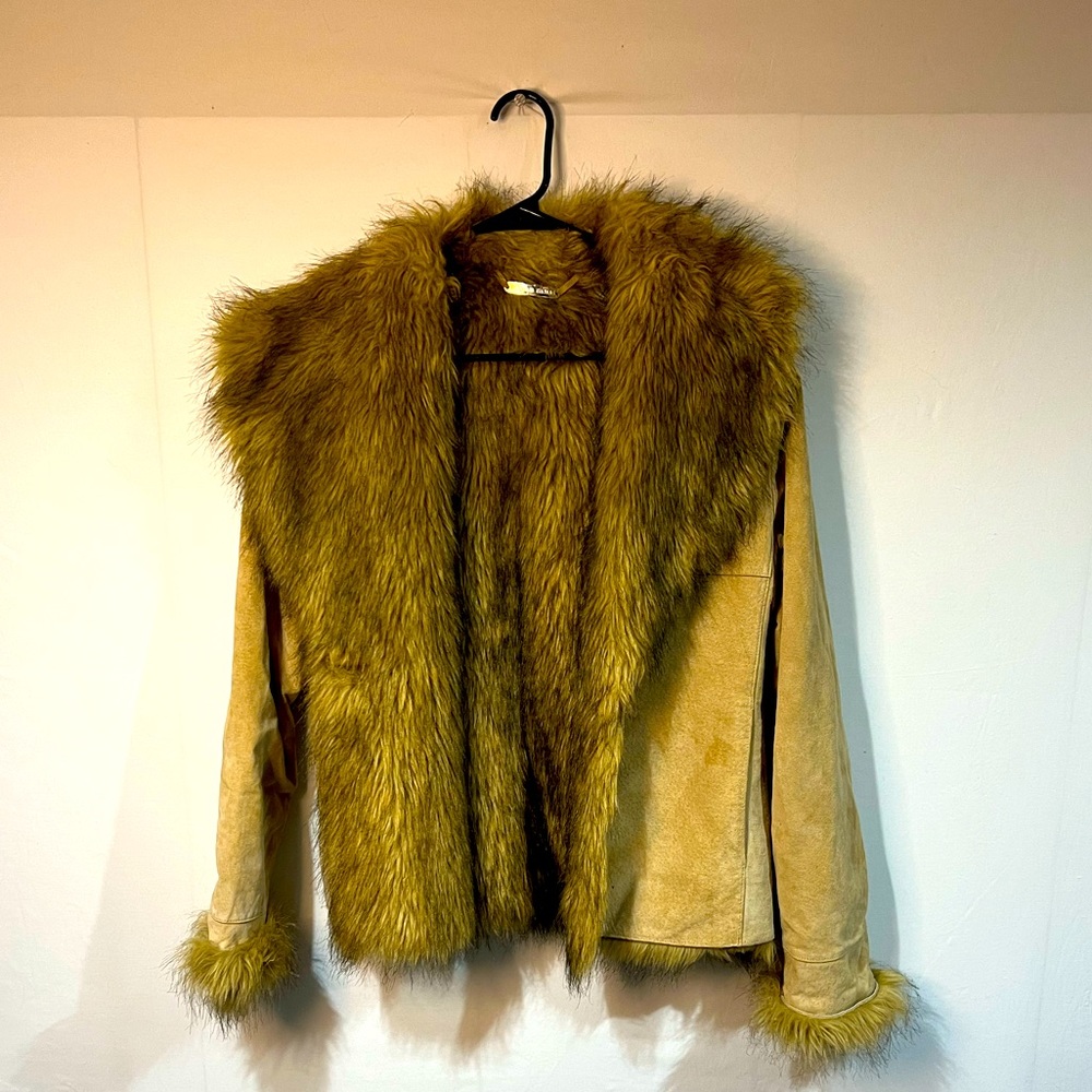 Brandin Thomas Tan Suede Coat Sz M